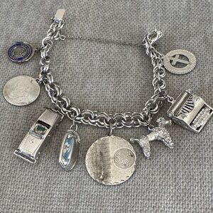 Silver Charm Bracelet with Unique Charms